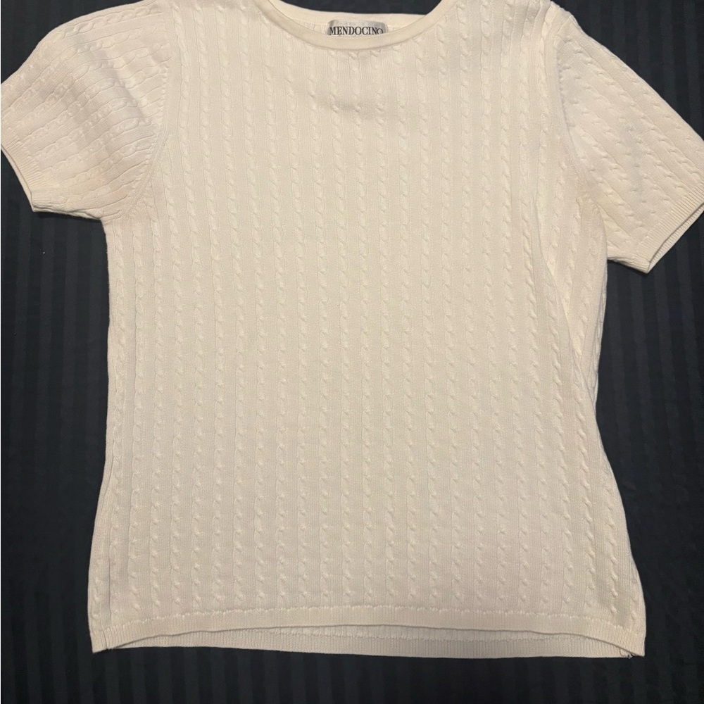 Mendocino White Knit Top